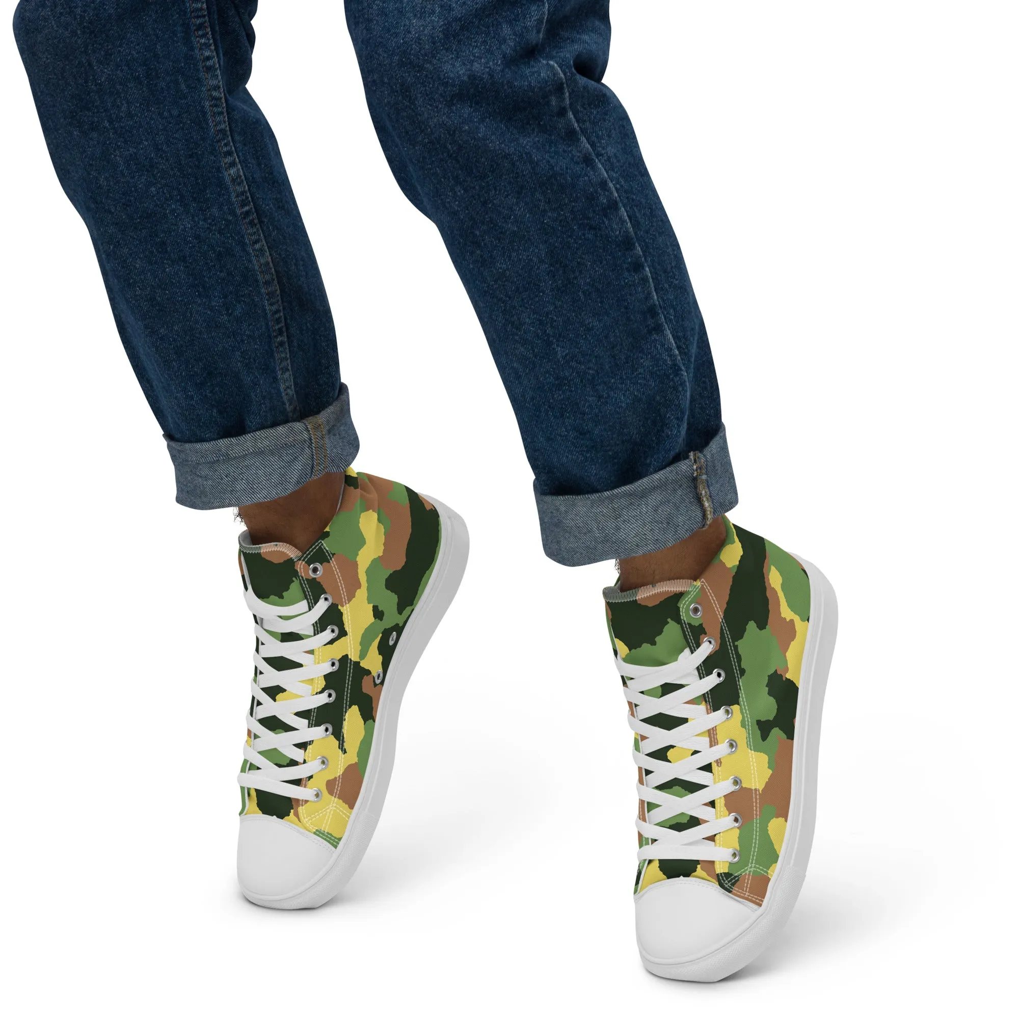 Baskets hautes en toile homme "Camouflage"