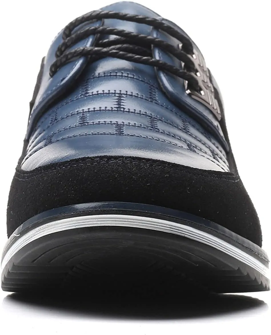 BORAMAX Men's Dress Shoes Lace-up Loafers Leather Oxford Classic Modern Business Driving Comfortable Dress Shoes for Men