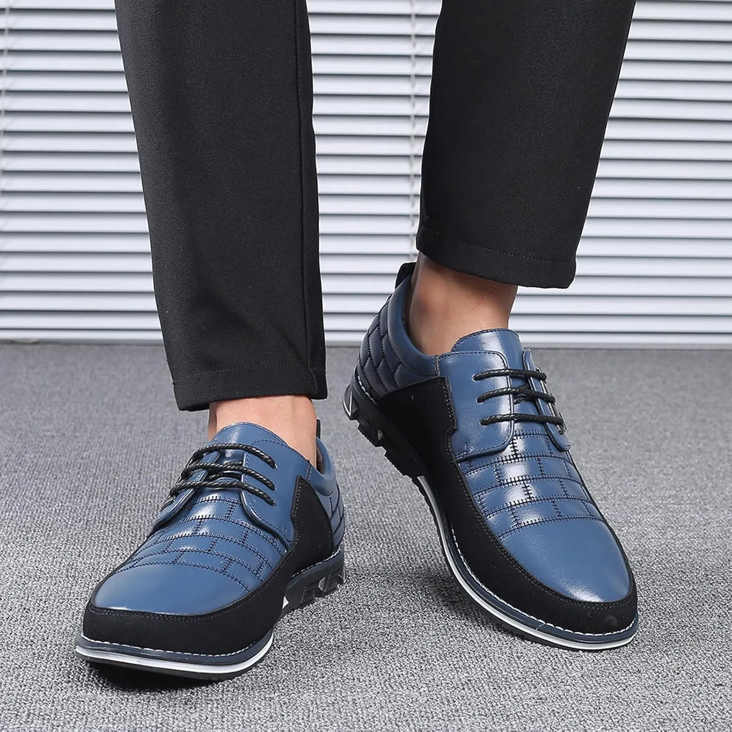 BORAMAX Men's Dress Shoes Lace-up Loafers Leather Oxford Classic Modern Business Driving Comfortable Dress Shoes for Men