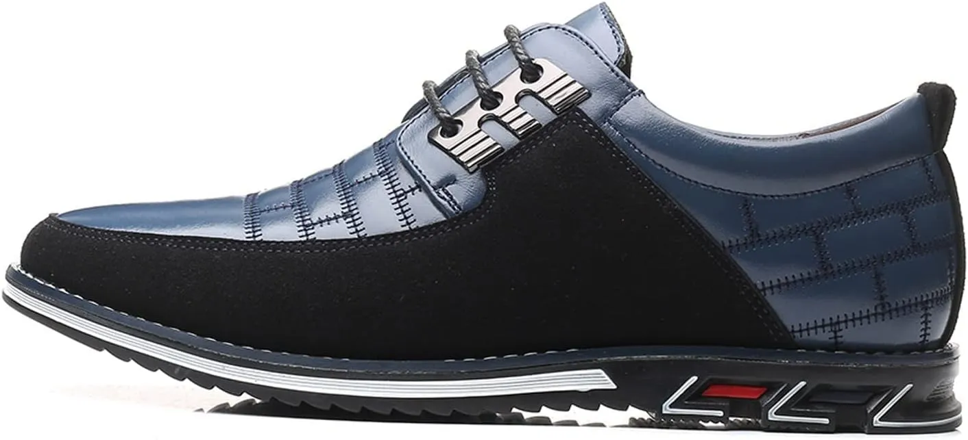 BORAMAX Men's Dress Shoes Lace-up Loafers Leather Oxford Classic Modern Business Driving Comfortable Dress Shoes for Men