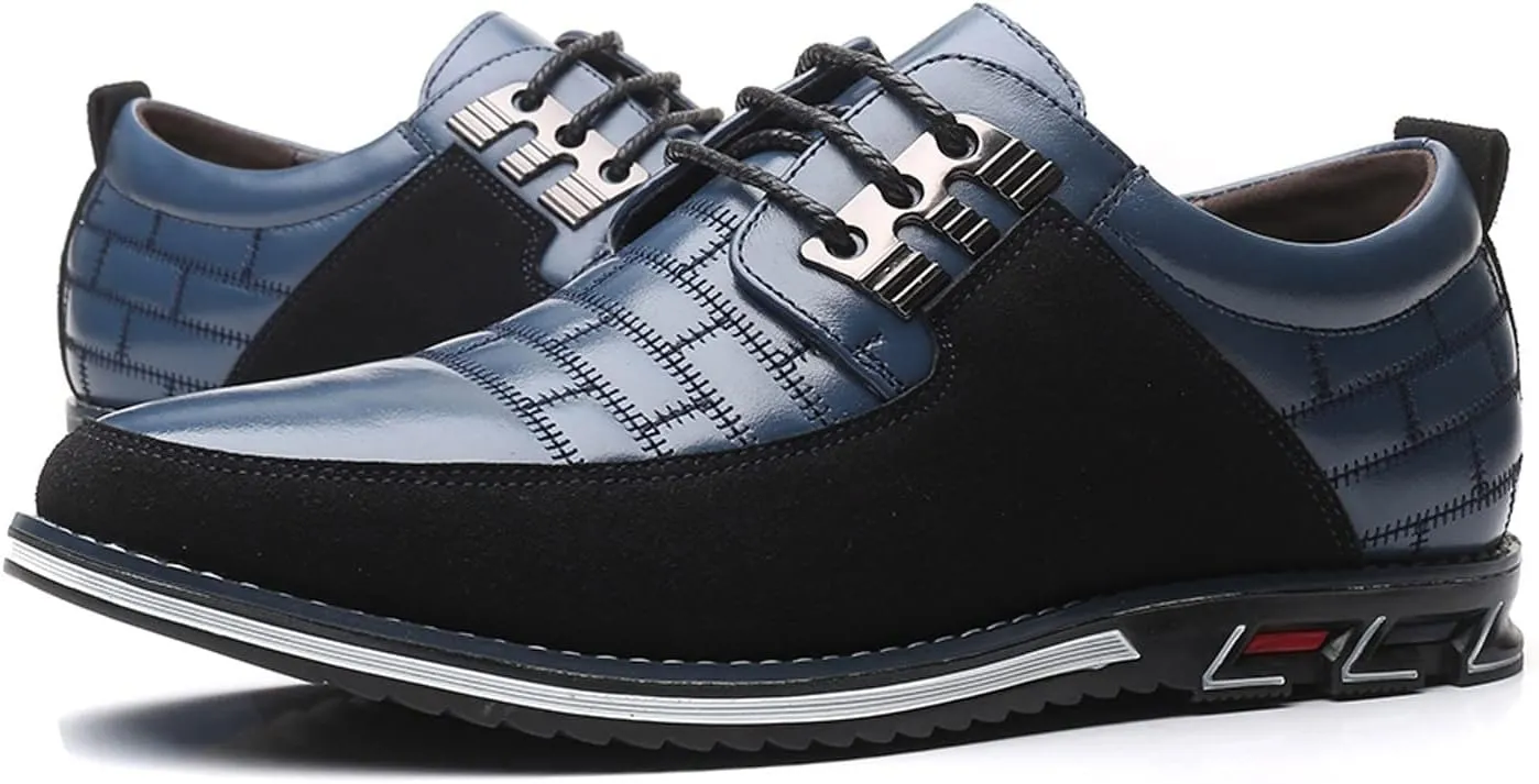 BORAMAX Men's Dress Shoes Lace-up Loafers Leather Oxford Classic Modern Business Driving Comfortable Dress Shoes for Men