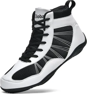 DimaiGlobal Men's Wrestling Shoe Boxing Shoes Zero Drop Sole High Top Fighting Shoes Fitness Sneaker Taekwondo Karate Martial Arts Weightlifting Training Shoes