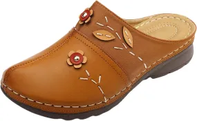 Kubbon Clogs Shoes for Women Comfortable Closed Toe Clog Lightweight Slip On Flower Sandals Antil Slip Beach Sandals Arch Support Slippers Beach Shoes