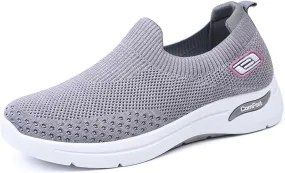 Kubbon Slip On Shoes Women Woven Orthopedic Breathable Soft Shoes with Arch Support Casual Non Slip Low Top Tennis Sneakers Comfortable Walking Workout Sneaker