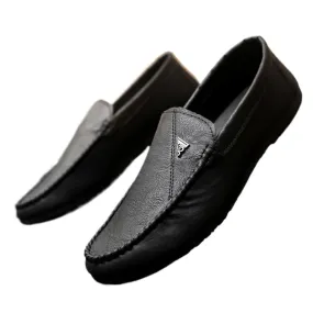 Lazy comfortable one-pedal loafers non-slip men's shoes British spring dress single shoes Wenzhou leather shoes business breathable
