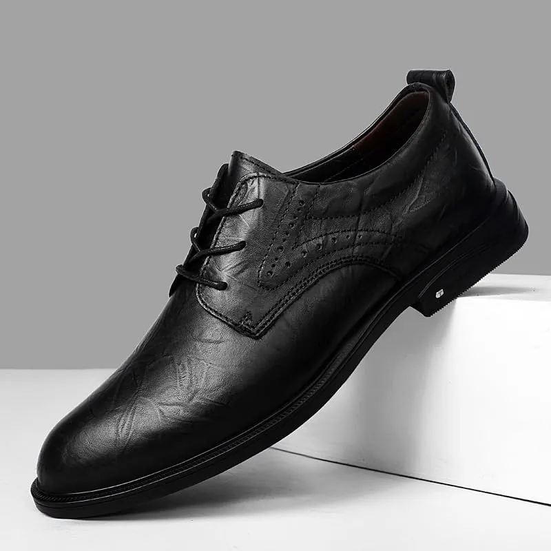 Men's Business Casual Dress Shoes Italy Classic Wingtip Lace-Up Brogues Modern Formal Leather Oxfords