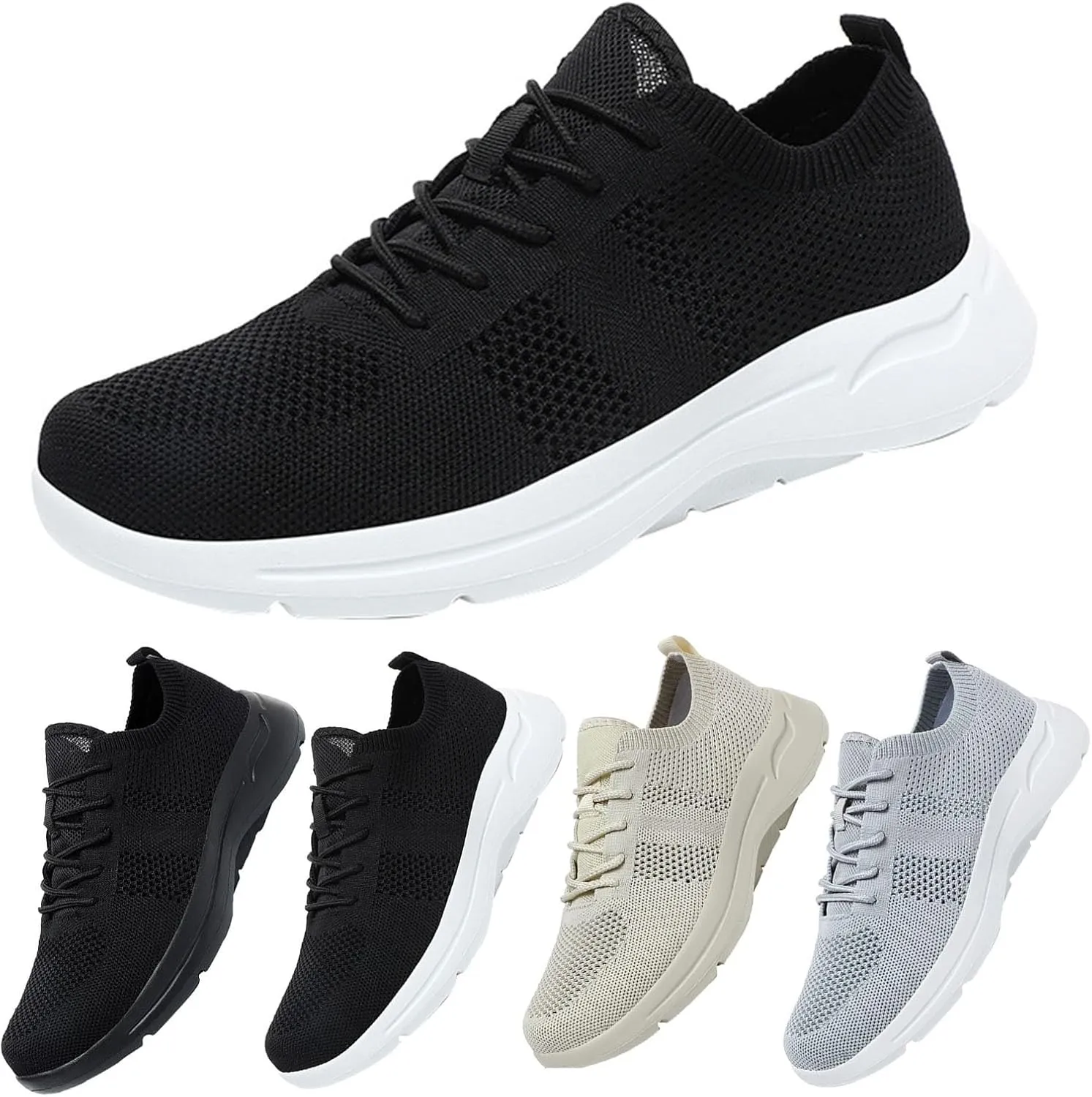 Mens Dress Shoes Casual Oxfords Shoes Knit Lightweight Womens Running Shoes Walking Casual Shoes Trendy Men Shoes Sneakers Black Tennis Shoe Loafers Shoe