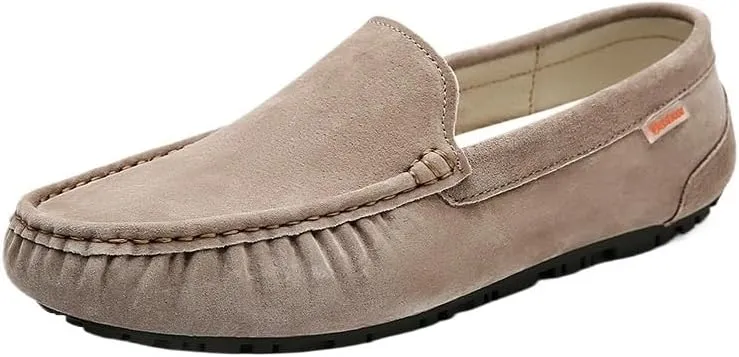 Men's Loafers Round Toe Suede Driving Shoes, Flexible & Lightweight Slip-Ons, Classic Style Anti-Slip Design