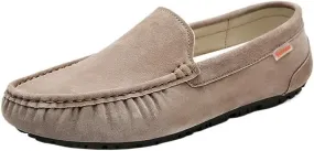 Men's Loafers Round Toe Suede Driving Shoes, Flexible & Lightweight Slip-Ons, Classic Style Anti-Slip Design
