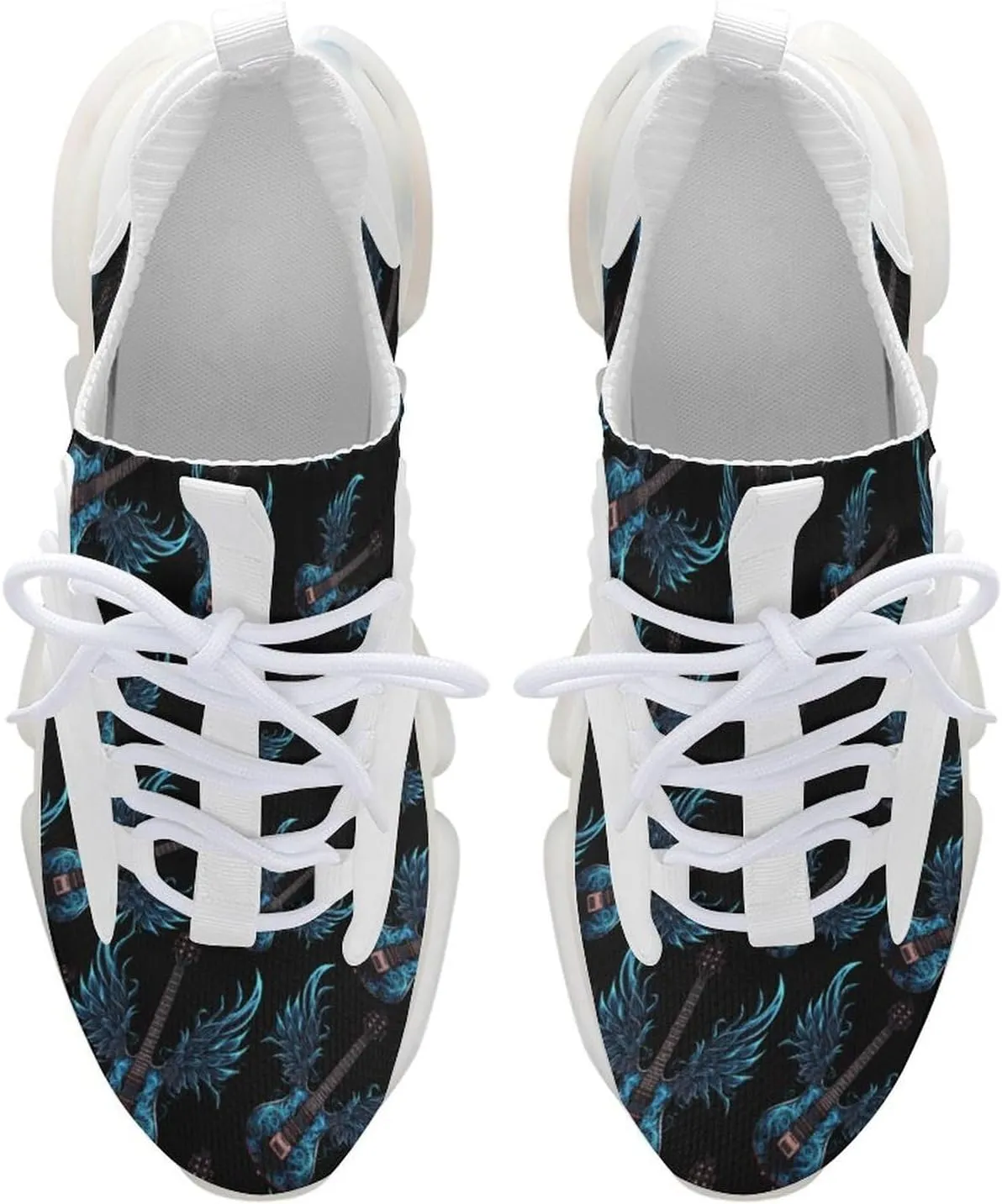 Rock Guitar Wings Mens Sneakers Running Shoes Lightweight Athletic Shoes for Jogging Walking Gym