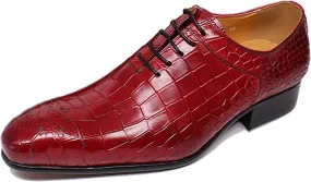 Santimon Men's Fashion Classic Genuine Leather Handmade Brogues Oxfords Dress Formal Tuxedo Derby Shoes