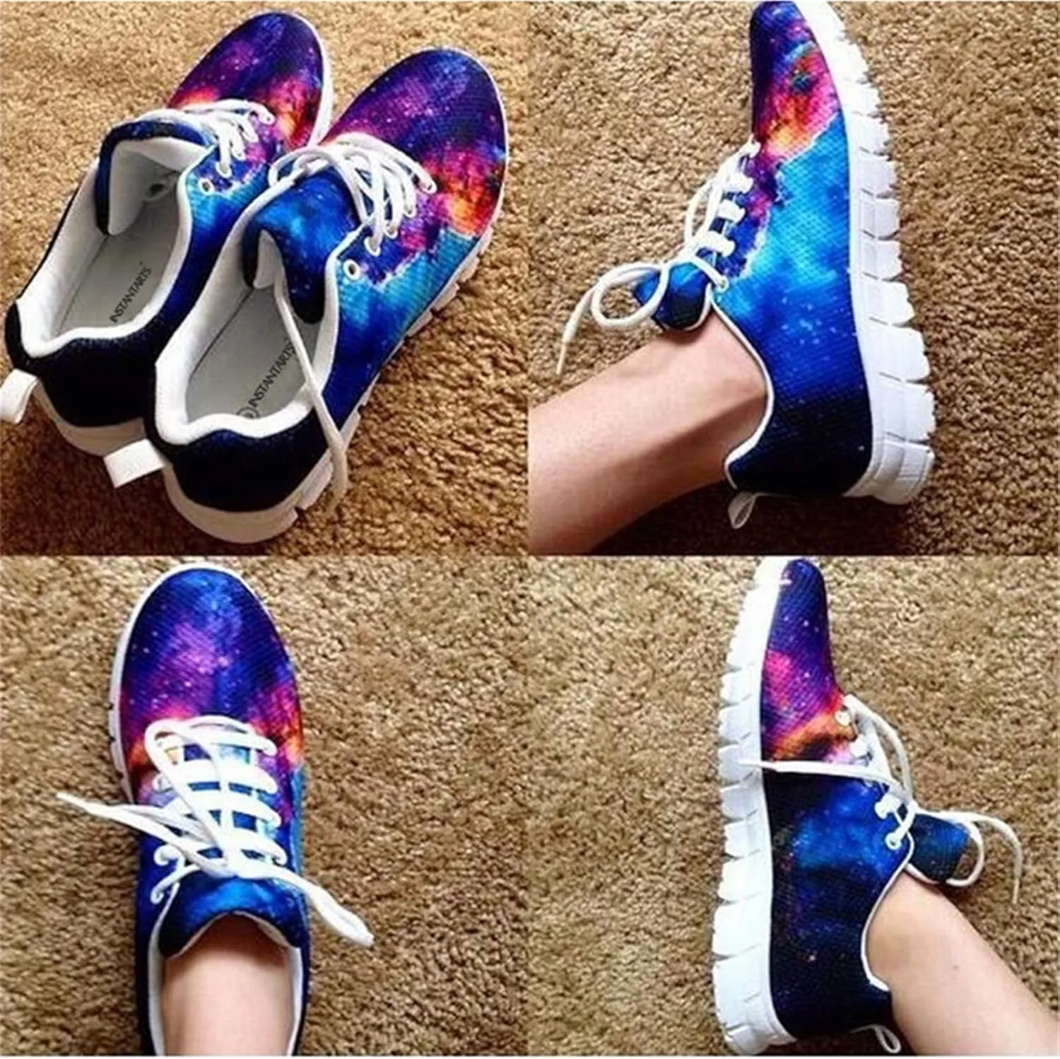 Wanyint Print Women's Sneakers Work Running Comfortable Jogging Shoes Lace-up Shoes