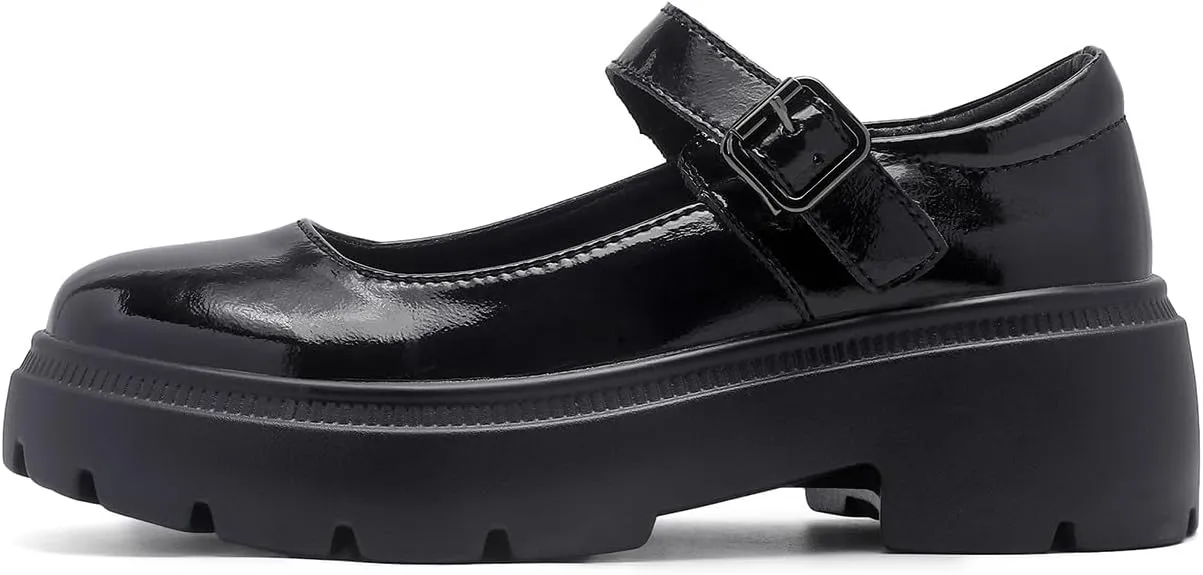 Womens Mary Jane Shoes Round Toe Ankle Buckle Strap Chunky Heel Platform Pumps Comfortable for Casual Dressy Party Work Oxfords