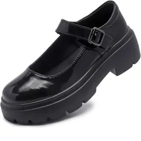 Womens Mary Jane Shoes Round Toe Ankle Buckle Strap Chunky Heel Platform Pumps Comfortable for Casual Dressy Party Work Oxfords