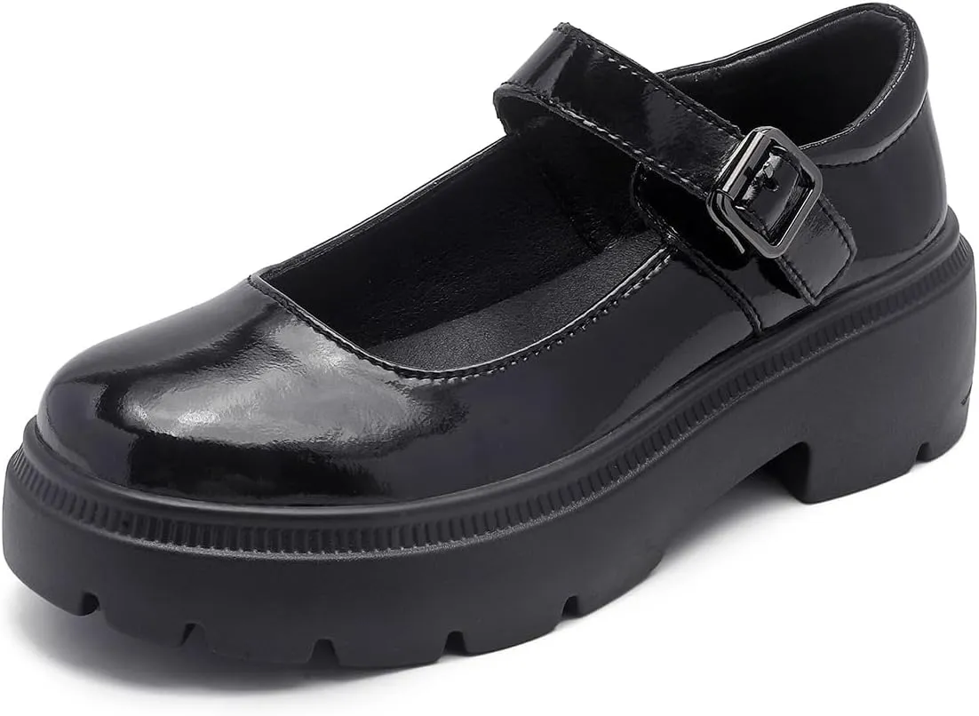 Womens Mary Jane Shoes Round Toe Ankle Buckle Strap Chunky Heel Platform Pumps Comfortable for Casual Dressy Party Work Oxfords
