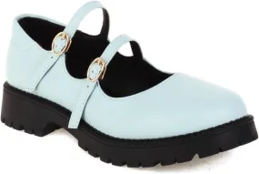 Women's Platform Round Closed Toe Pumps Strappy Buckle Loafers Comfortable Chunky Low Heels Office Concise Cosplay Work Casual Mary Jane Daily Wear Fashion Business Dress Shoes