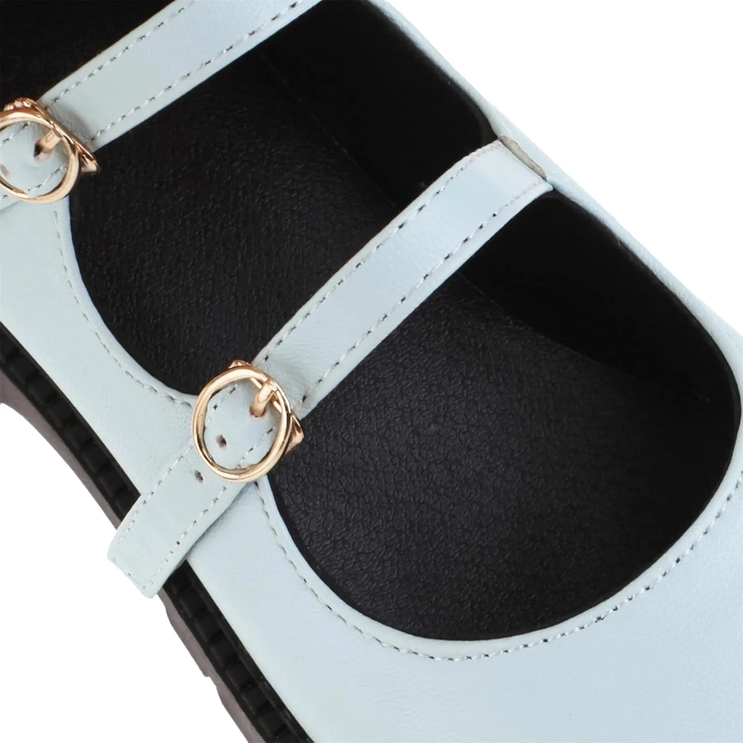 Women's Platform Round Closed Toe Pumps Strappy Buckle Loafers Comfortable Chunky Low Heels Office Concise Cosplay Work Casual Mary Jane Daily Wear Fashion Business Dress Shoes
